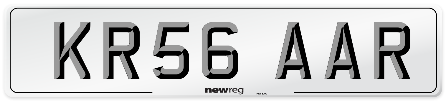 KR56 AAR Number Plate from New Reg